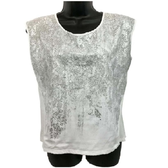 Calvin Klein Embellished Animal Print Blouse - Picture 1 of 6